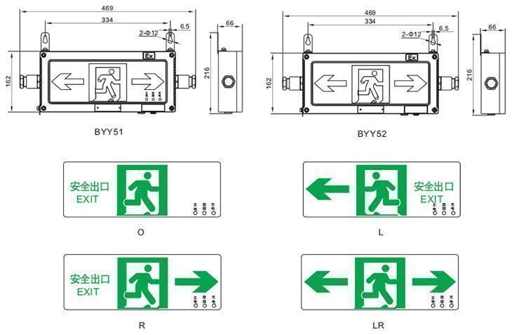 Dimensions and Specifications of Explosion-Proof Fire Emergency Lights - Technical Specifications - 2